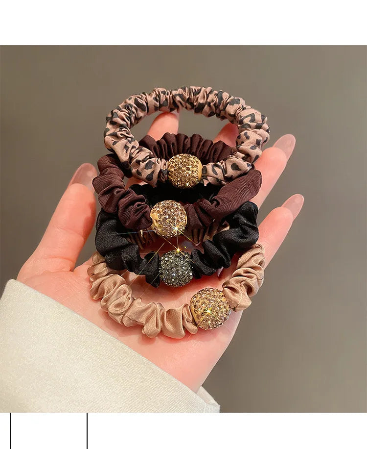 4Pcs/Lot Girl Hair Band Accessories Fashion Large Hair Ties Solid Color Elastic Scrunchies For Women Ponytail Hairstyle - Clikcy