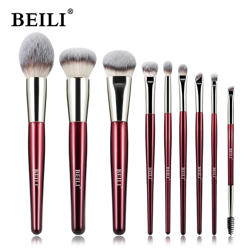 BEILI Professional Makeup Brushes 9/15/30Pcs for Foundation Contour Eyeshadow Blending Synthetic Hair Cosmetics Brush Set - Clikcy