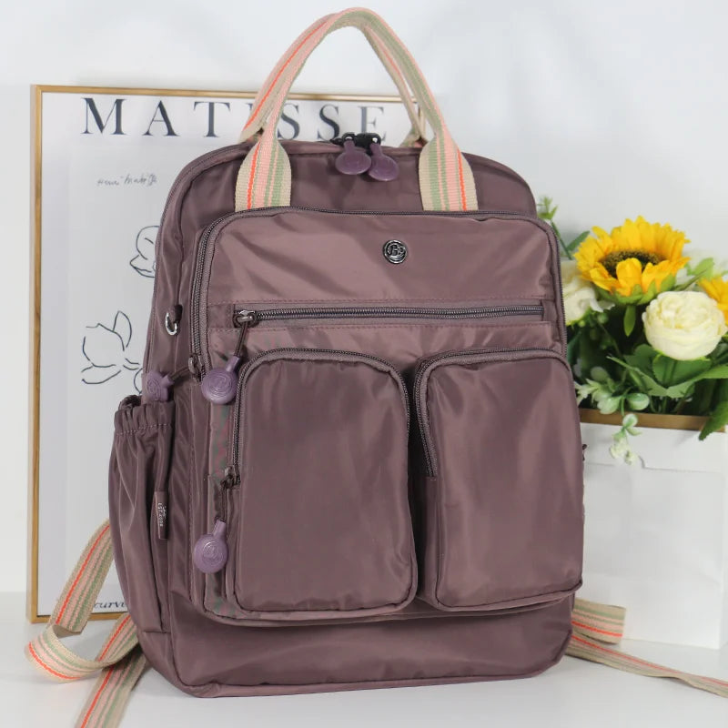 Multi-pocket Nylon School Backpack Casual Women's Backpack Lightweight Large Capacity School Bag Large Capacity Travel Backpack