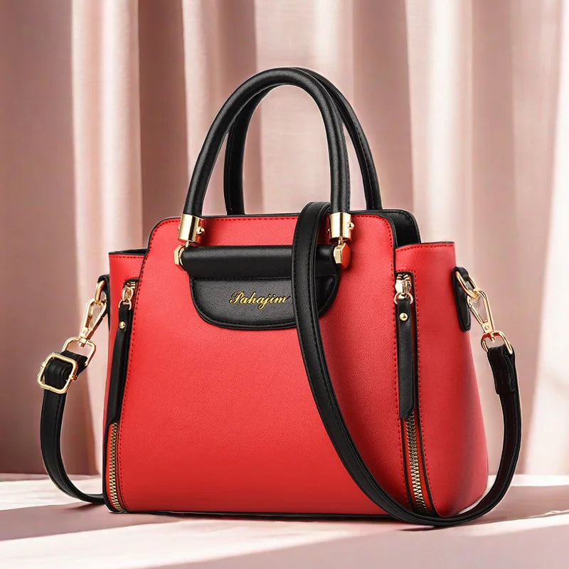 Women's bag 2025 new fashion women's bags hit color hand-held  bag Europeand the United States all-match shoulder messenger bag - Clikcy