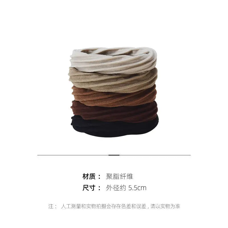 5pcs/Bag Women High Elastic Seamless Hair Rope Durable Girls No Crease Ponytail Holder Rubber Band Hair Accessories - Clikcy