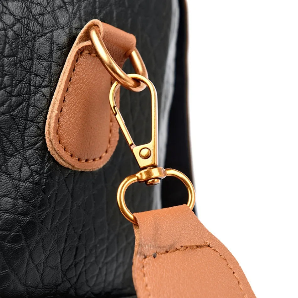 Fashion Women Backpack Designer Pu Leather Travel Back Pack Casual Shoulder Bag High Quality School Bags for Teenagers Girls Sac - Clikcy