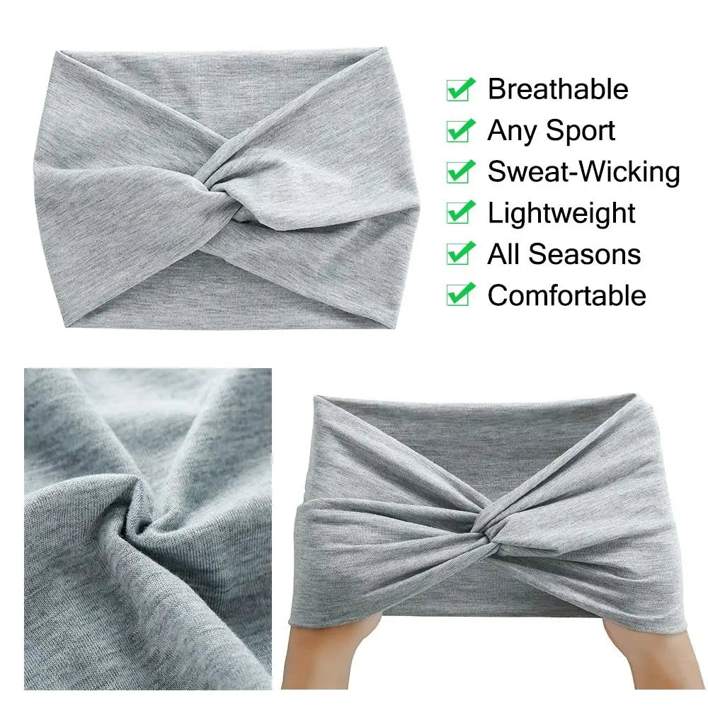 Hair Accessories Twisted Extra Large Thick Wide Headbands Turban Workout Headband Head Wraps for Women - Clikcy