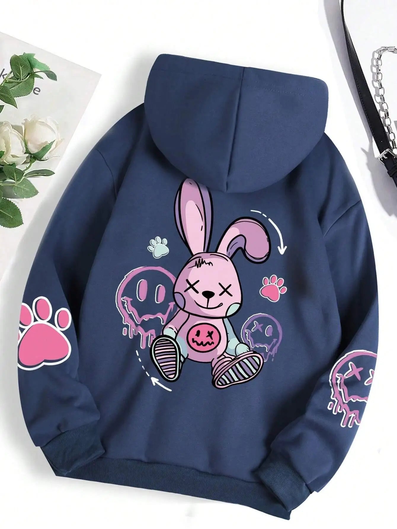 Hip Hop Street Casual Printed Female Hoodies Fashion Hoodie Oversize Loose New Sweatshirts Autumn Warm Fleece Clothing - Clikcy