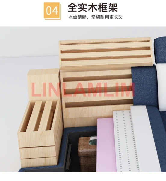 Tech Smart Sofa Bed Fabric Functional Sleeper Couch Convertible Sofas Bed Big Sofas Cama Nordic Salon with Bluetooth Audio,USB C - Clikcy