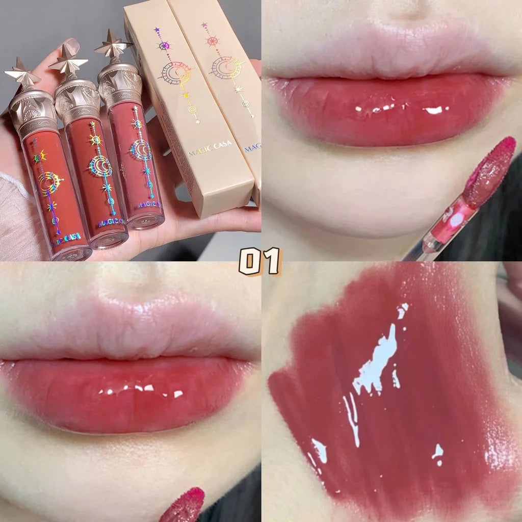2024 New Moisturizing Lip stain Mirror Lip Gloss Set Glass Glow Matte Lip tint Lipstick Star Cosmetics - Clikcy