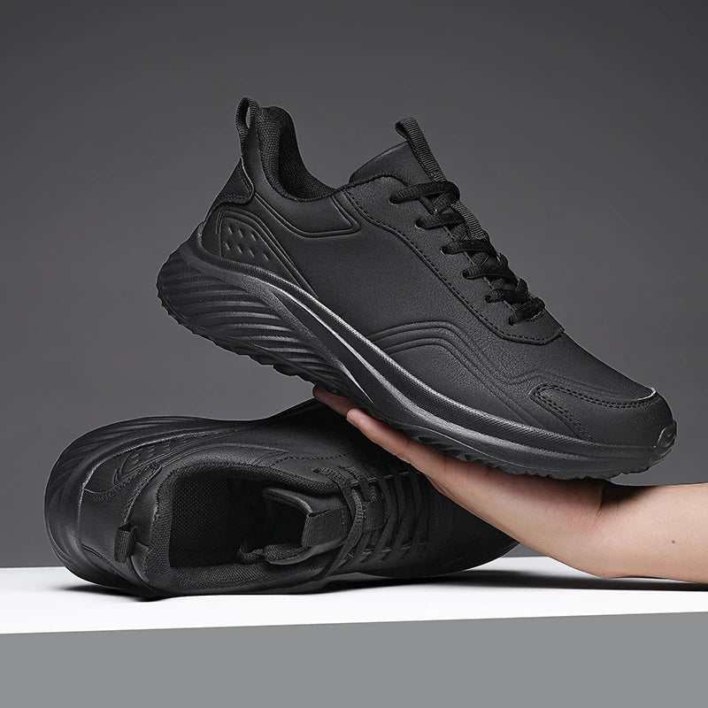 Leather Cushioned Sports Shoes For Men's Lightweight Casual Running Shoes For Autumn And Winter Men's Shoes Versatile And Trendy