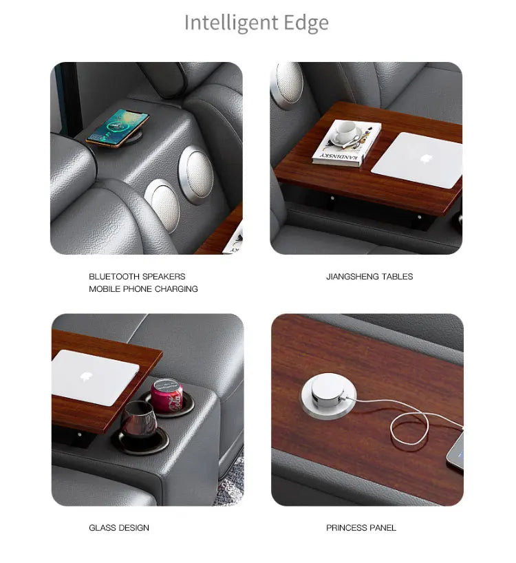 Luxury Wooden Sofa Set Design Modern Living Room Straight L Shaped Smart Sofa Bed With Storage - Clikcy