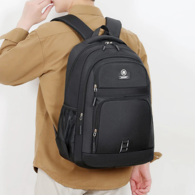 Ins Korean Version of Solid Color Simple Fashion Backpack Men's New Male and Female Leisure Middle School Backpack Tide - Clikcy