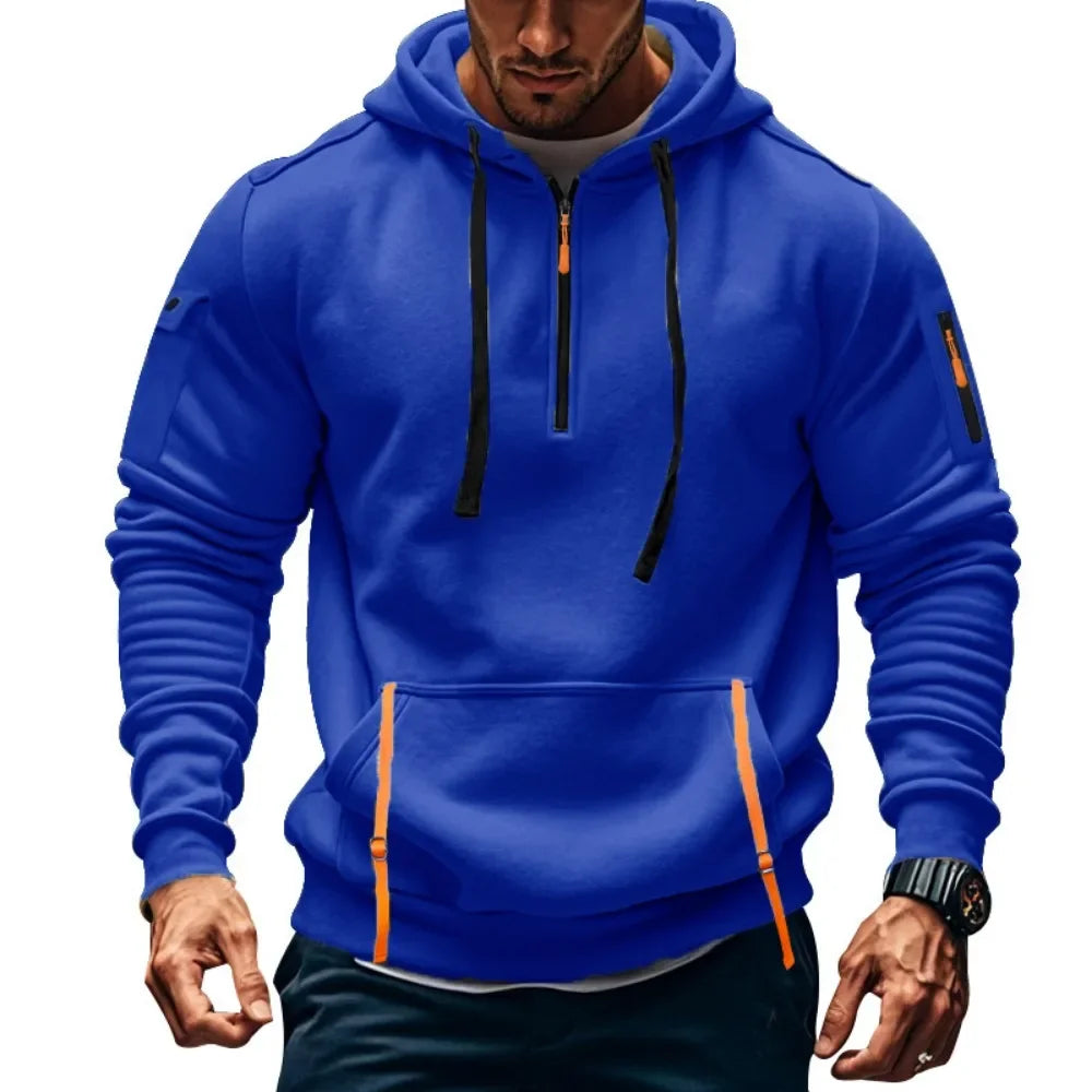 New Trendy Drop Shoulder Hooded Sweatshirt Men's Pullover Fashion Sweatshirt Casual Hoodie Jacket S-XXXL - Clikcy