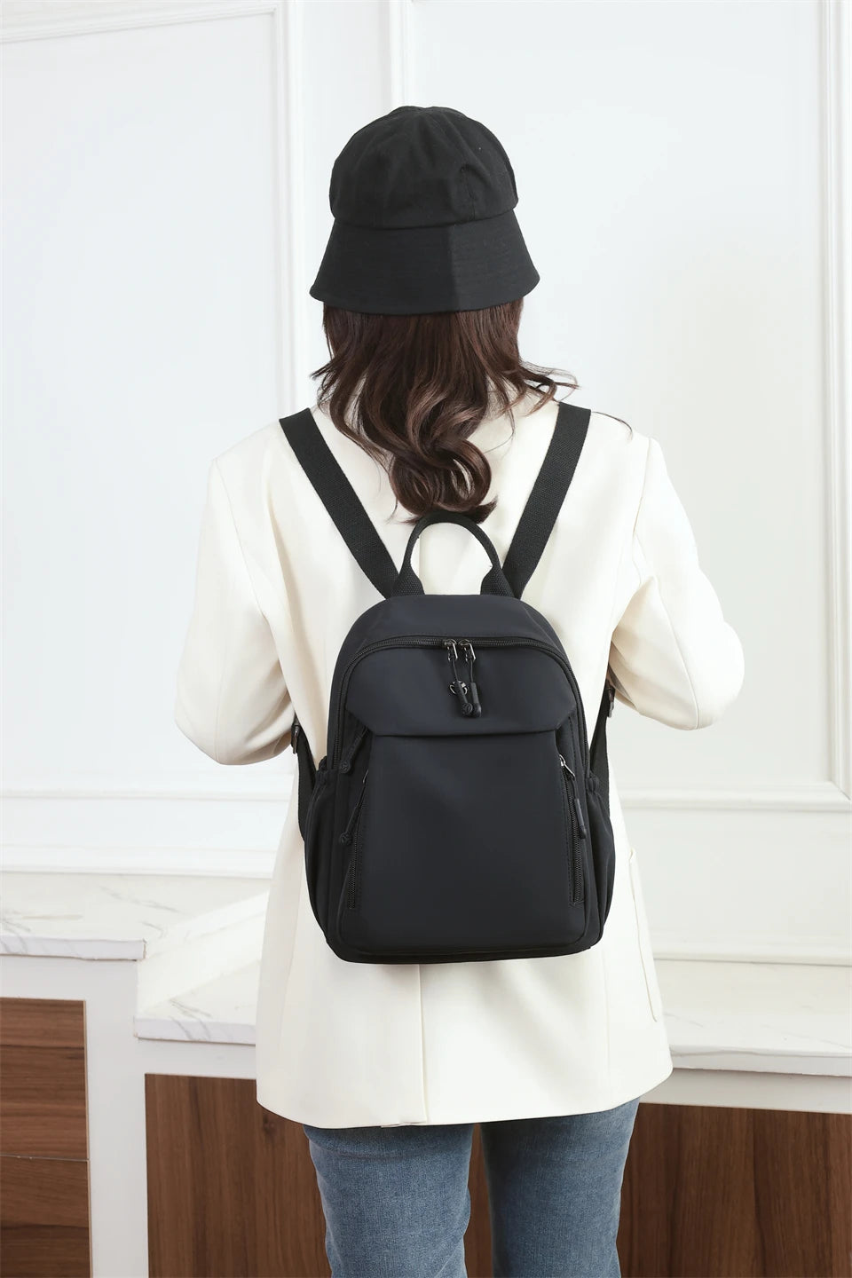 Waterproof Nylon Backpack Women Casual Simple Daypack Large Capacity Schoolbag for Girls Lightweight Back Pack Ladies Travel Bag - Clikcy