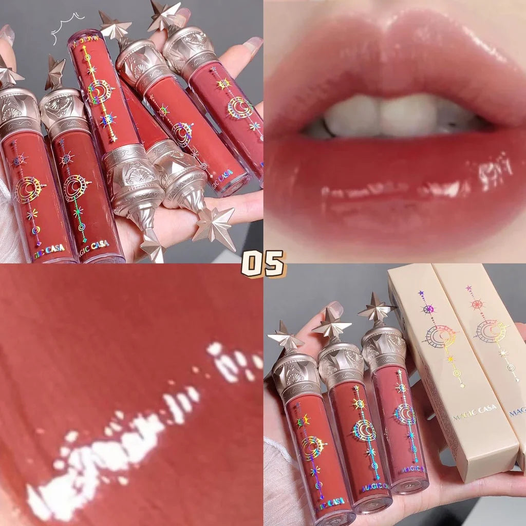 2024 New Moisturizing Lip stain Mirror Lip Gloss Set Glass Glow Matte Lip tint Lipstick Star Cosmetics - Clikcy