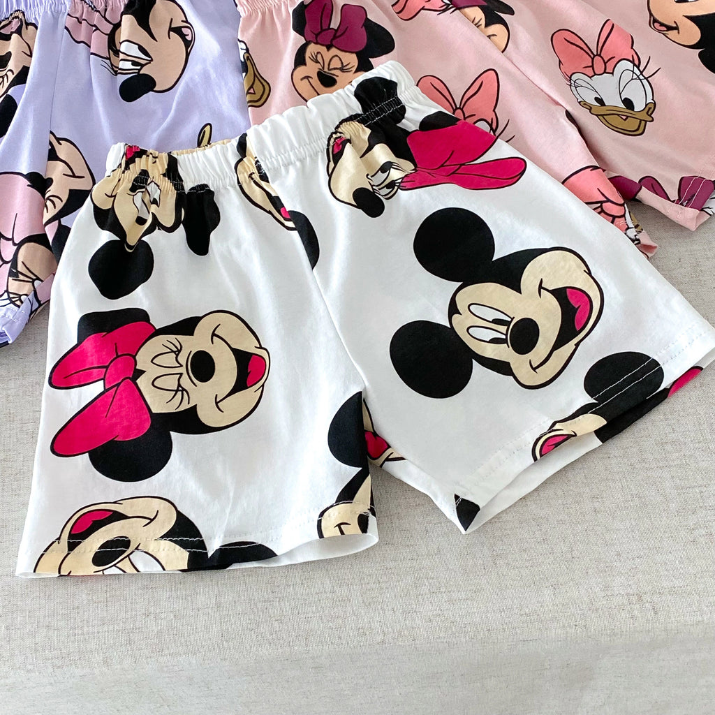 Popular Design Kids Short Sleeved Suit Cartoon Printed Children T-shirt Shorts 2pc/set Baby Boys Girls Casual Outfits 1-6 Age - Clikcy