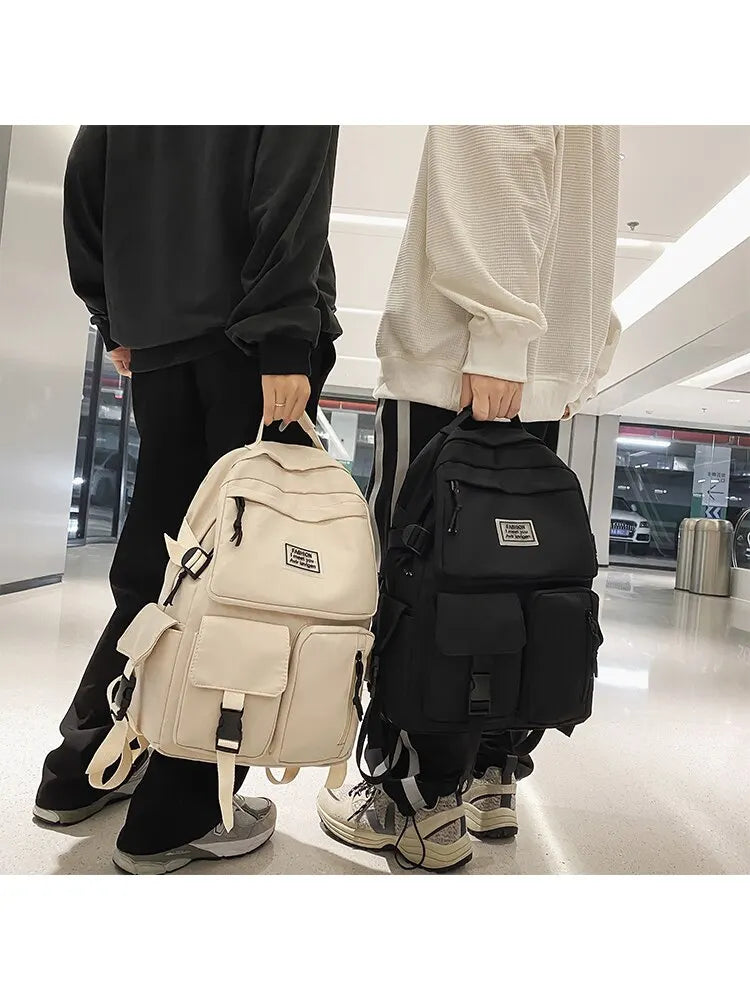 Shoulder bag Men's and Women's Universal Nylon Large Capacity Casual Schoolbag Plug Buckle Computer Backpack Daily Commuting - Clikcy