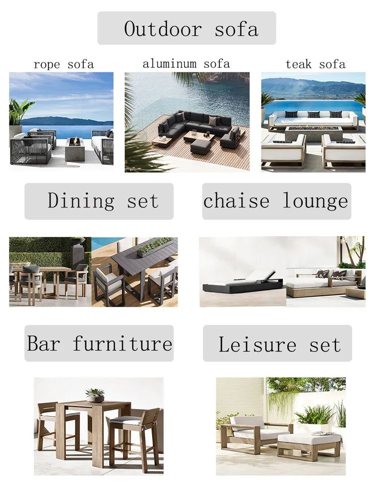 Luxury Outdoor Large Patio Furniture Set Aluminum Furniture Patio Garden Hotel Sets Sofas Sectionals - Clikcy