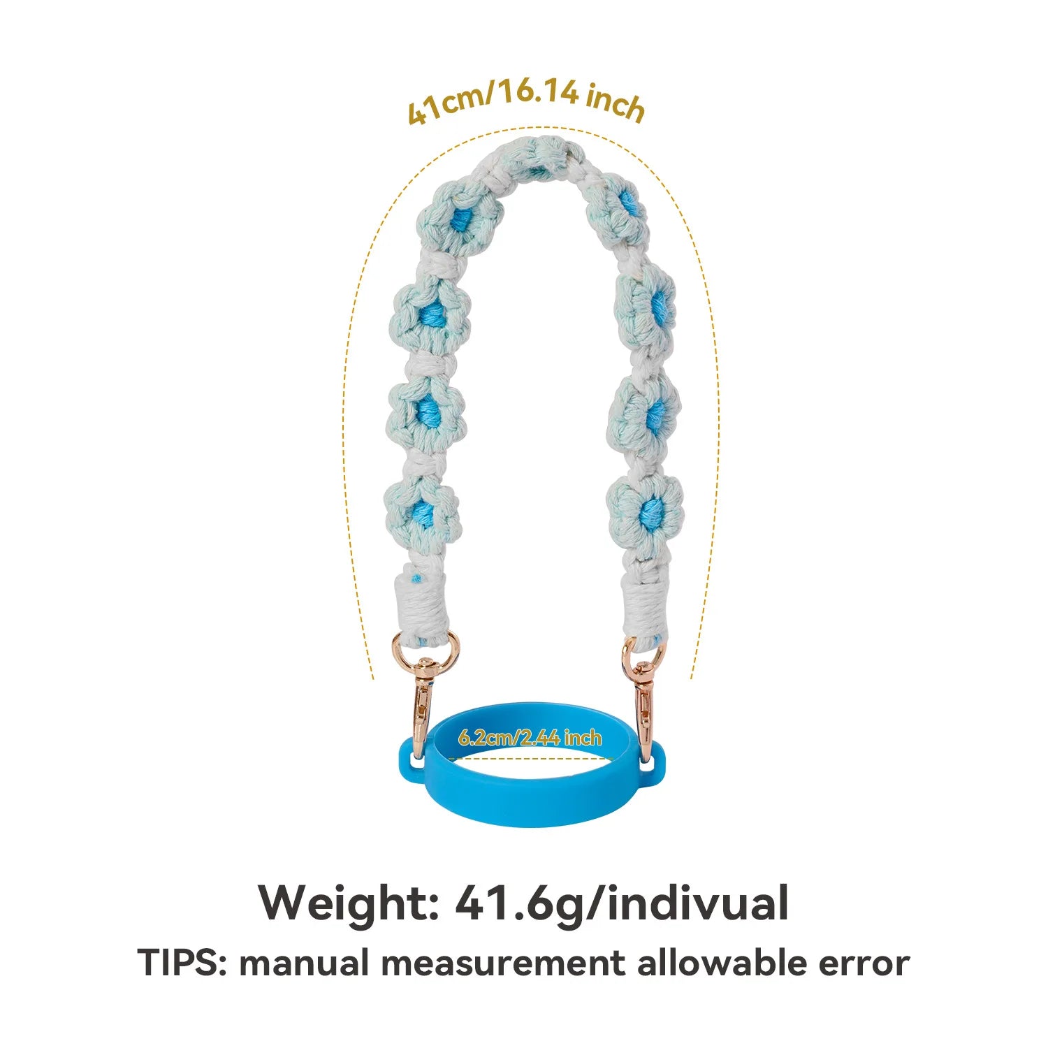 Amazon's popular Stanley daisy flower water cup hanging rope, food grade silicone ring, portable kettle cup strap - Clikcy