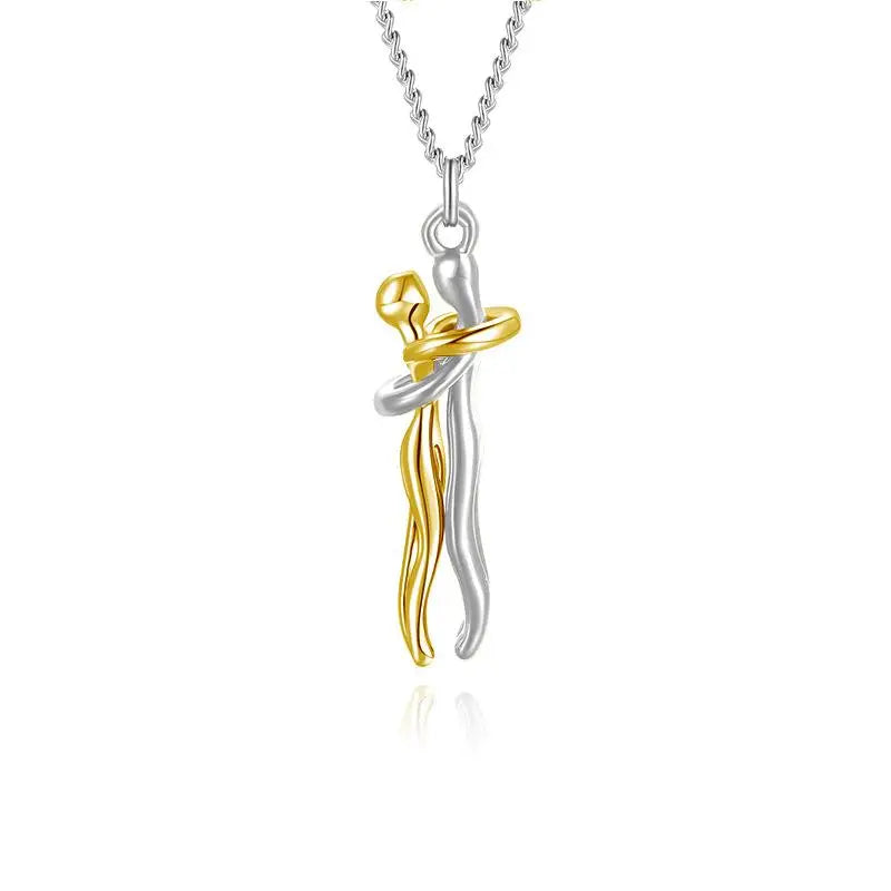 Fashion Hugging Necklace Jewelry Choker Hug Pendant Chain Men Necklaces For Lover Women Couple Men Lady Female Male Gift - Clikcy
