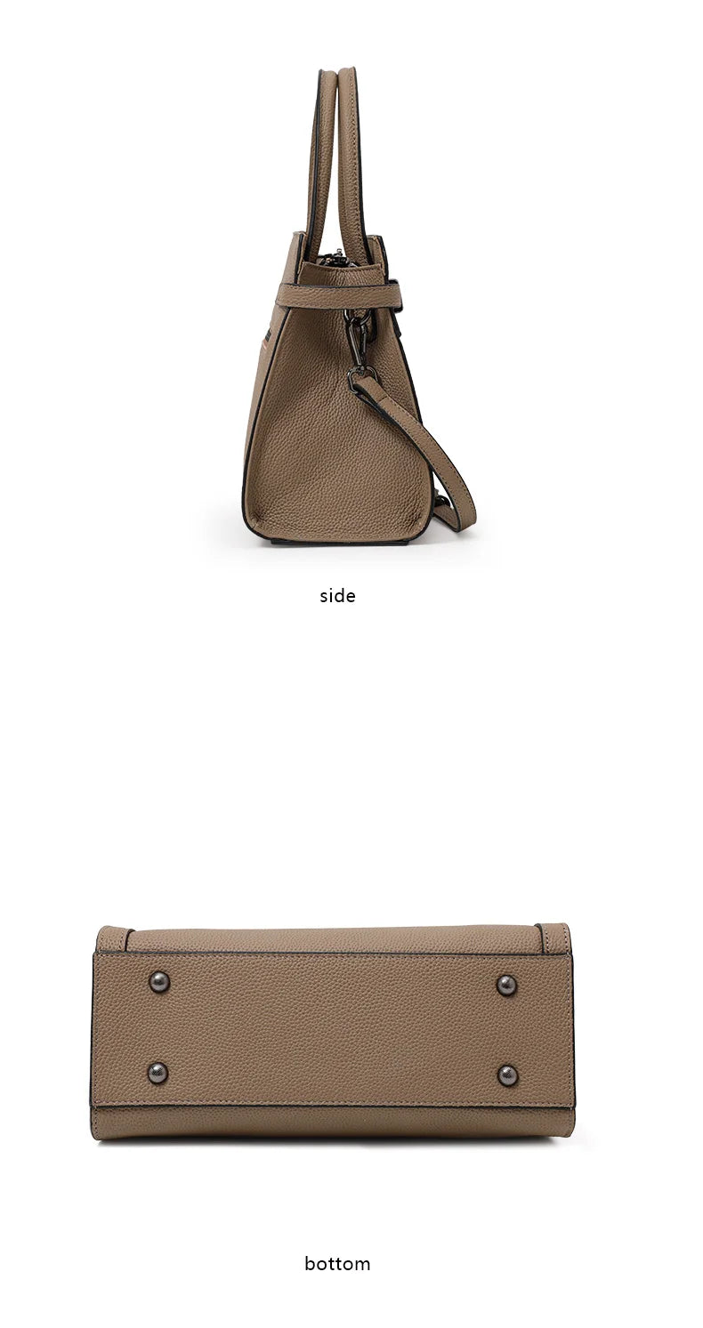 Genuine leather women's bag original first layer cowhide women's hand shoulder simple tote bag occupation - Clikcy