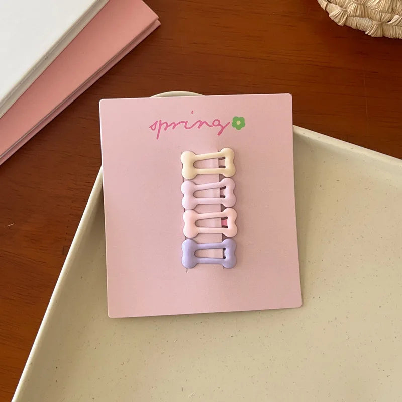 4pcs/set Cute Colorful Geometric Mini Hair Clips For Girls Sweet Hair Ornament Hairpins Barrettes Kids Lovely Hair Accessories - Clikcy