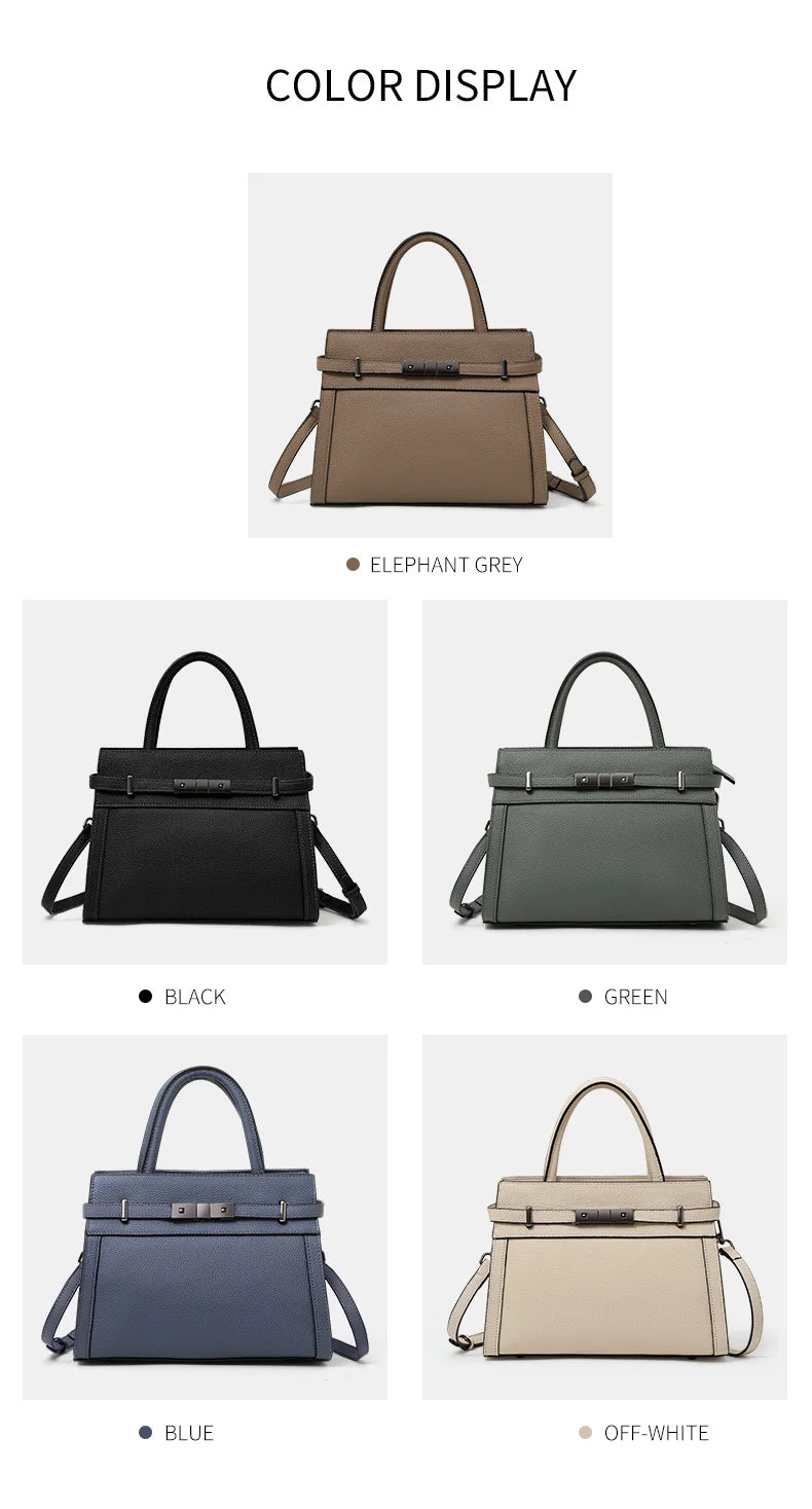 Genuine leather women's bag original first layer cowhide women's hand shoulder simple tote bag occupation - Clikcy