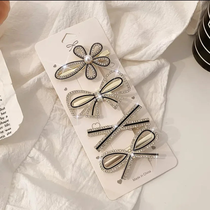 5pcs Women's Hairpin Side Hair Clip Set Designer Pearl Headwear Bangs Hairpin Headpiece Hair Accessories Hairwear Duckbill Clip