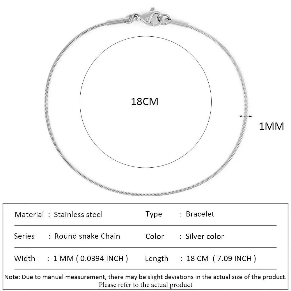 SUNIBI Classic Snake Chain Bracelets for Women Trend  Fashion Stainless Steel Cuban Chain Bracelet Trendy Woman Gifts Jewelry