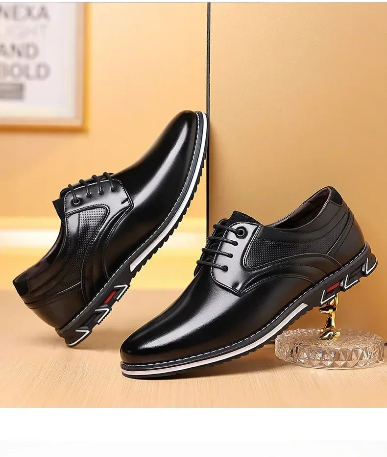 Men's Casual Leather Shoe Spring 2024 Men's Shoes Comfortable Silp on Work Shoes Male Soft Non-slip Loafers Summer Flat Shoe