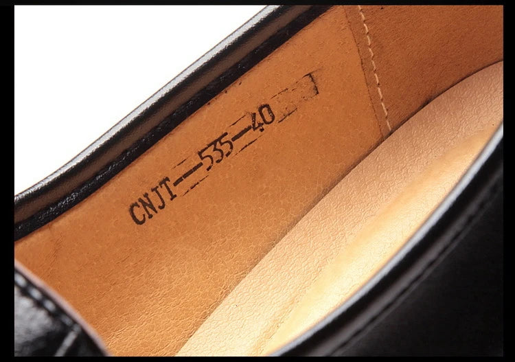 Leather Men Formal Shoes Luxury Brand 2022 Men's Loafers Dress Moccasins Breathable Slip on Black Driving Shoes Plus Size 38-44 - Clikcy