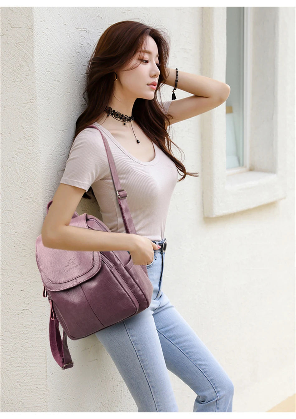 High Quality Soft Leather Backpacks Purses for Women Casual Daypack Vintage Bagpack School Bags for Teen Girls Mochilas Rucksack