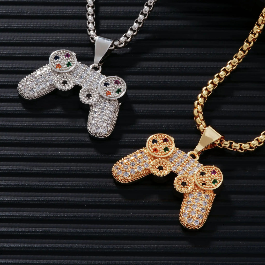 RAKOL Trendy Gamepad Lightning Stainless Steel Necklaces For Women Men Gold Color Metal Necklace Party Everyday Jewelry - Clikcy
