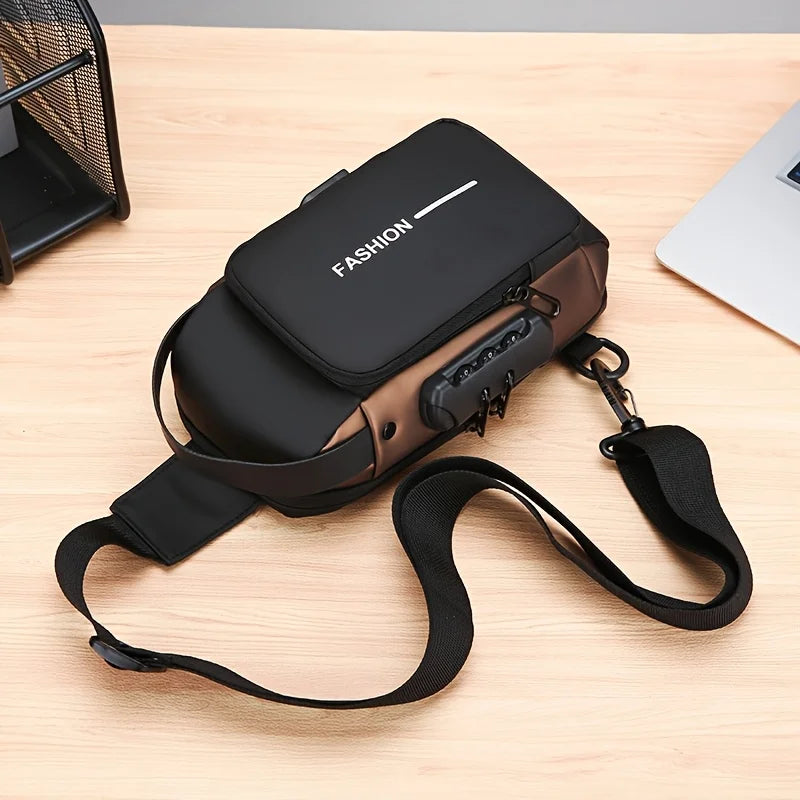 Stylish Men's Sling Bag - Durable Oxford Fabric, Crossbody Chest Pack with Phone Pocket, Zip Closure for Daily Commute - Clikcy