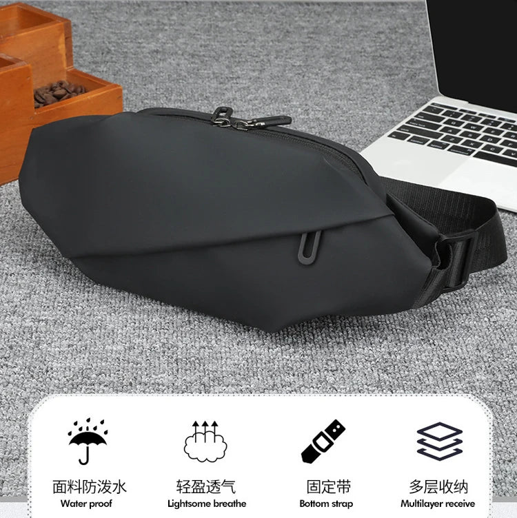 Men Minimalist Outdoor Sports Running Jogging Waist Bag Man Waterproof Fanny Pack Stylish Cross Body Belt Bag Waist Bag for Men - Clikcy