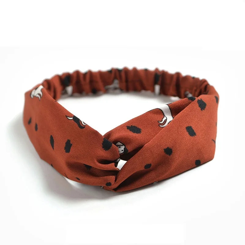 2024 Fashion Women Girls Bohemian Hair Bands Print Headbands Vintage Cross Turban Bandage Bandanas HairBands Hair Accessories