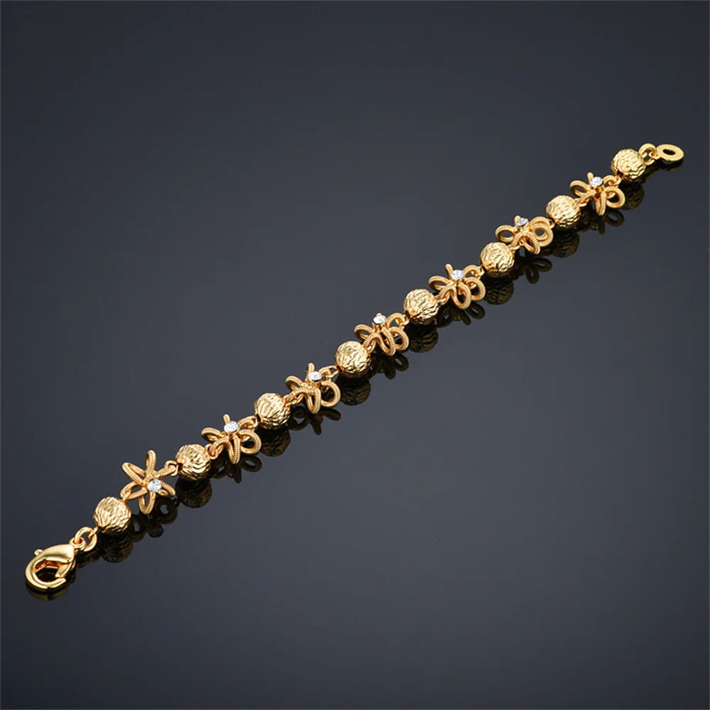 Luxury New Trendy Gold Color AAA Zircon Rhinestone Bracelet Chain Charm Valentine's Day Jewelry Gifts For Women Lovers - Clikcy