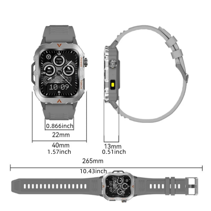 Outdoor Smartwatches For Huawei Xiaomi Connect Phone Men Flashlight Weather Distance Message Sport Tracker Bluetooth Smart Watch - Clikcy