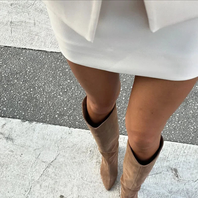 Urban Solid Blazer Skirt Set Women Slim O-neck Single Breasted Jacket Mini A-line Skirt 2025 Spring Elegant Lady Office Outfit - Clikcy