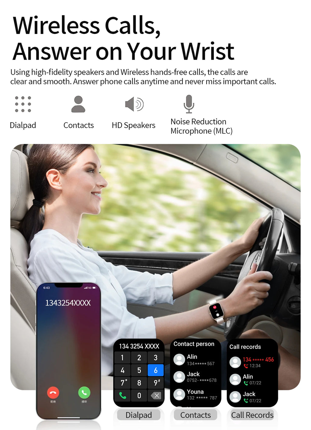 LIGE Fashion Smart Watch Women 1.85” HD Screen Custom Watch Face Women’s Health Monitor Watch Bluetooth Call Sports Smartwatches - Clikcy