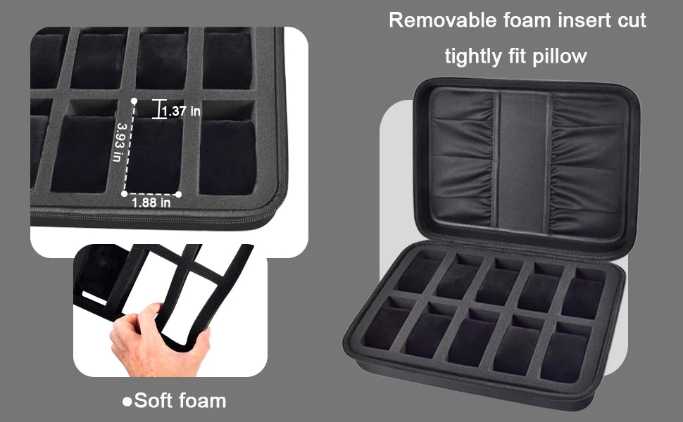 Watch  Case Box,10 Slots Men Women Display Box Stand Roll for All Wristwatches, Digital Sports, Smartwatches 42mm (case only) - Clikcy