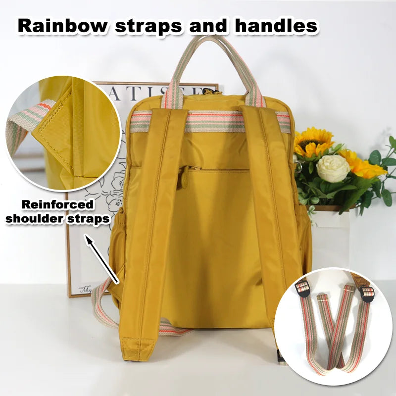 Multi-pocket Nylon School Backpack Casual Women's Backpack Lightweight Large Capacity School Bag Large Capacity Travel Backpack - Clikcy