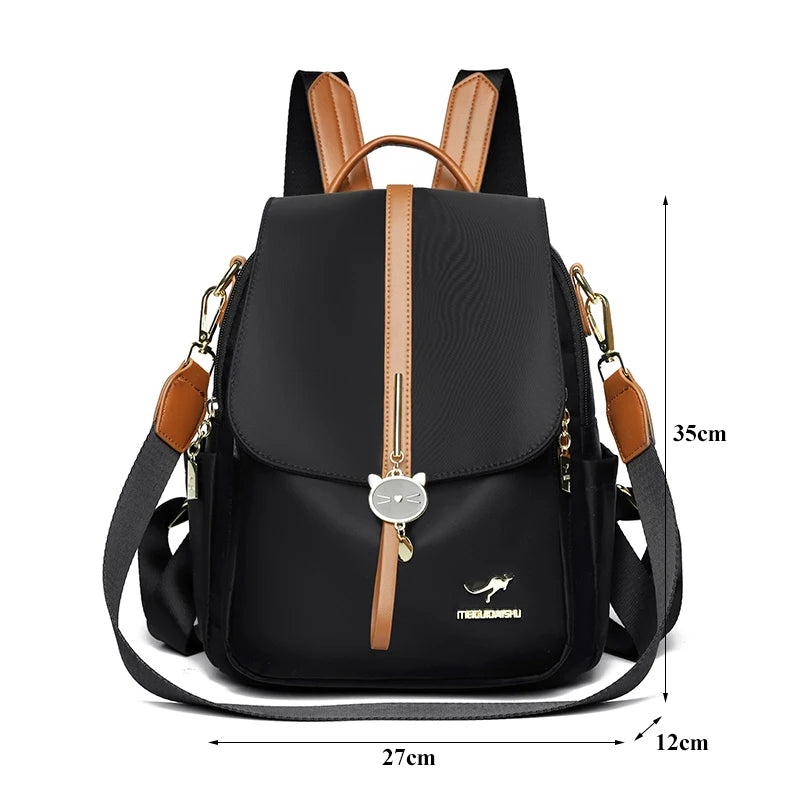 Cute Pendant Backpack Women Waterproof Nylon Back Pack Fashion College Daypack High Capacity School Bag for Girls Travel Bag - Clikcy