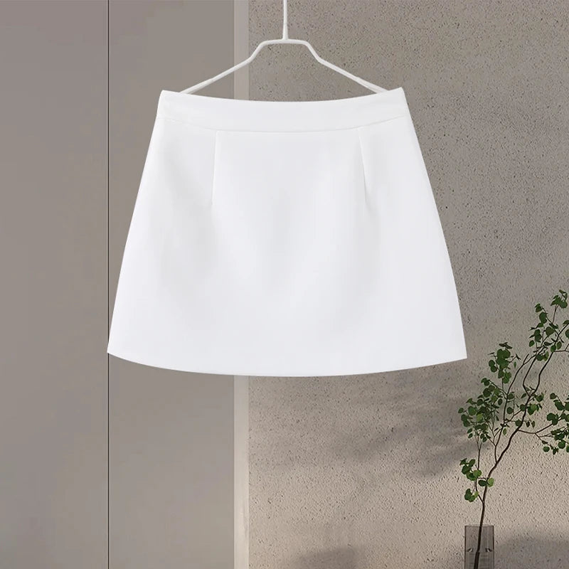 Urban Solid Blazer Skirt Set Women Slim O-neck Single Breasted Jacket Mini A-line Skirt 2025 Spring Elegant Lady Office Outfit