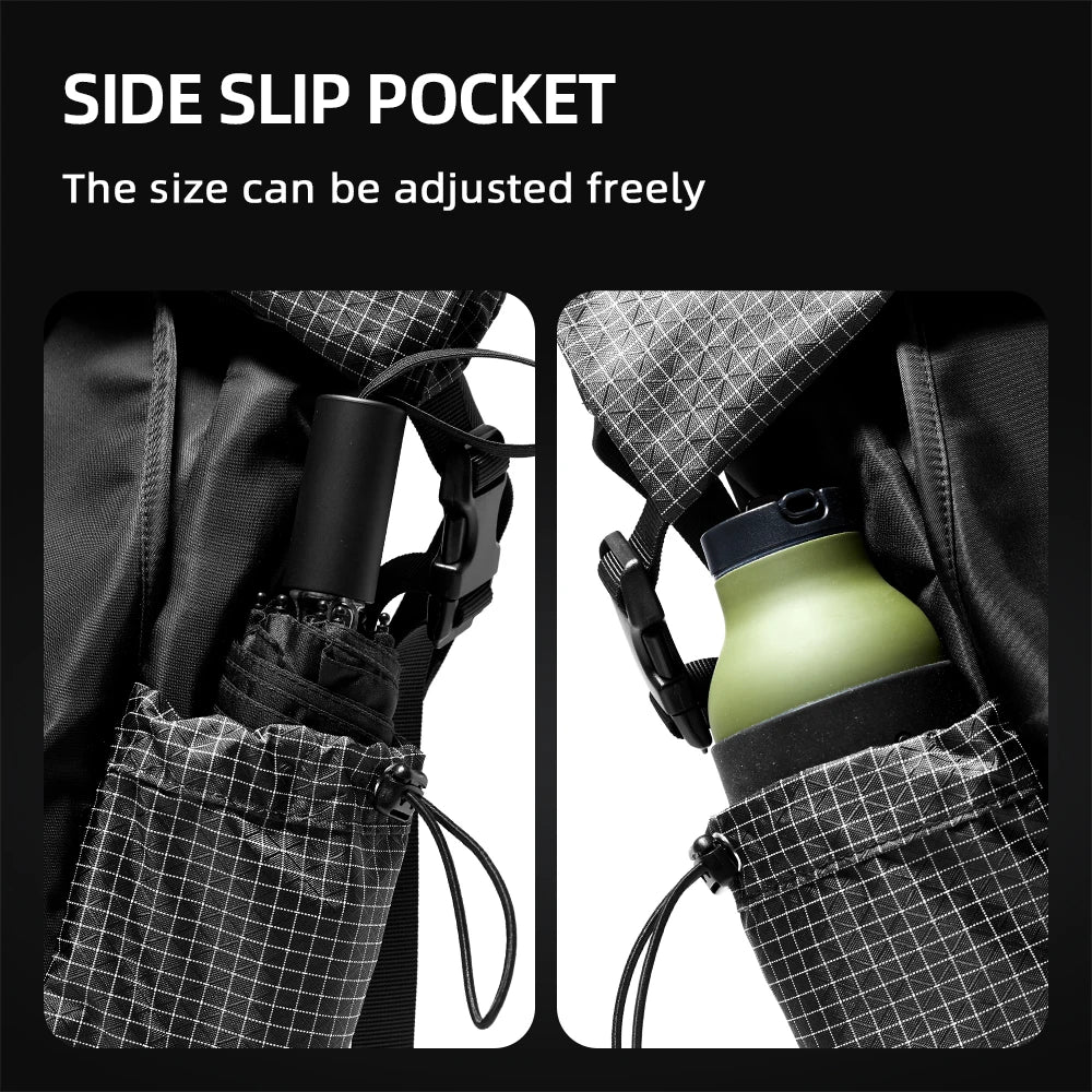 Men's Backpack Roll Top Travel Expandable Large Capacity Backpack Waterproof Outdoor Motorcycle Riding Hike Sports Bags - Clikcy