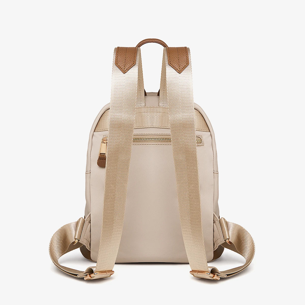 Marino Orlan Cow Leather Backpack for Women 2025 New Fashion Spring&Summer Waterproof Nylon Cloth Travel Student School Bag - Clikcy