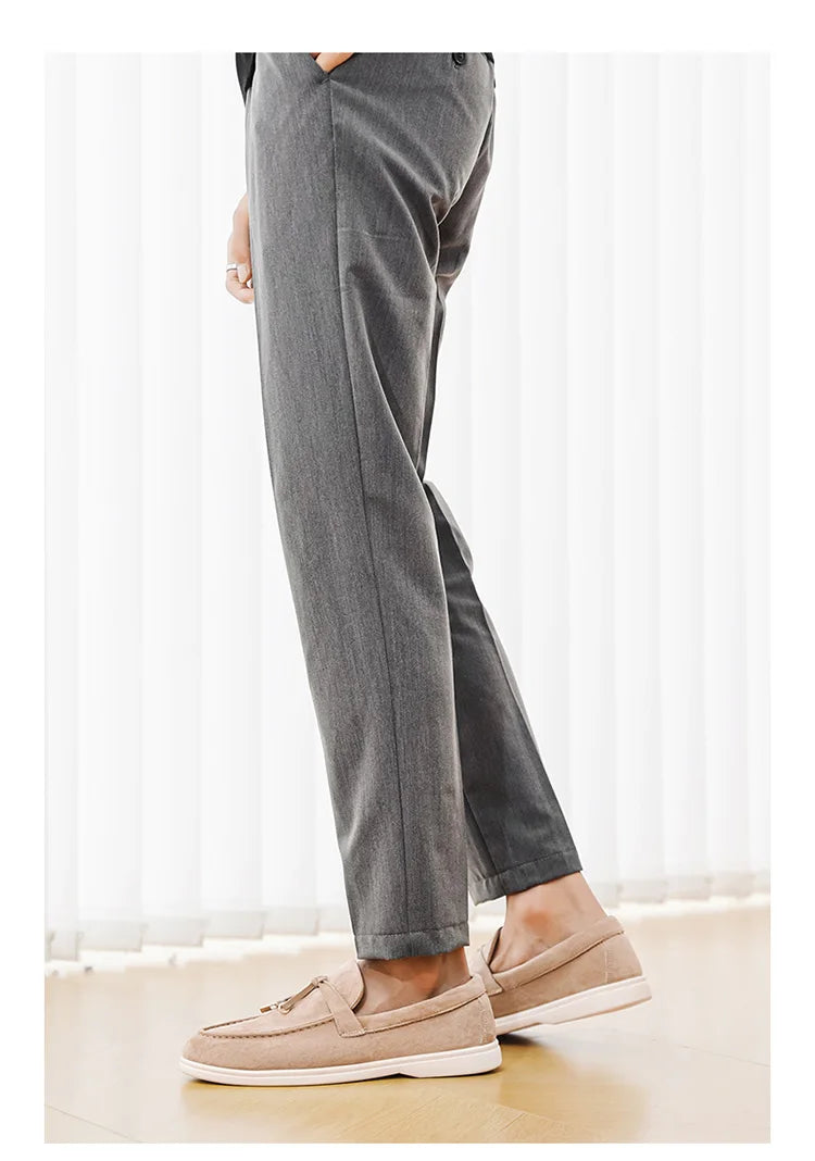 Summer Beige Moccasins For Men Comfortable Suede Casual Designer Men's Shoes Lightweight Slip-on Men Loafers zapatos para hombre - Clikcy