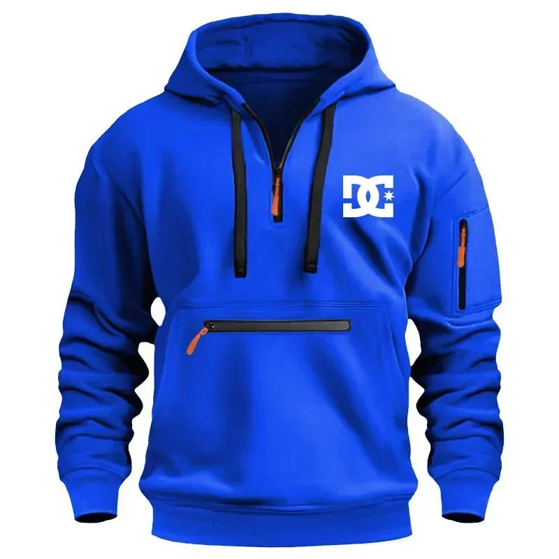 Men's sweatshirts, zippered hoodies, men's streetwear, fashionable spring and autumn new sportswear, brand clothing, multi-pocke - Clikcy