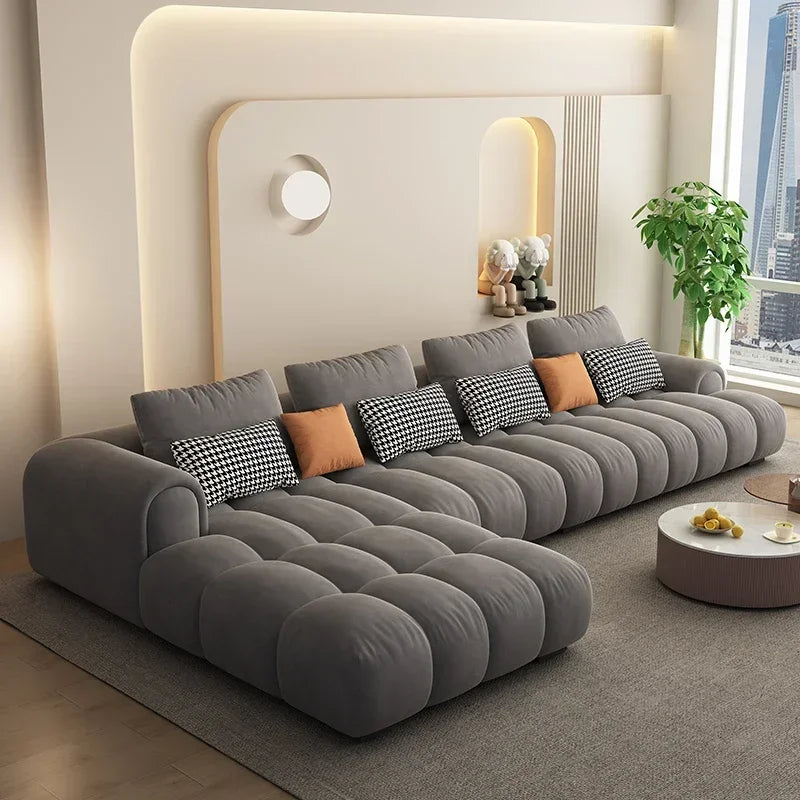 Large Filler Beige Sofas Wood Design Reclining Designer Luxury Couch Lounges Modular Nordic Divano Soggiorno Unique Furniture - Clikcy