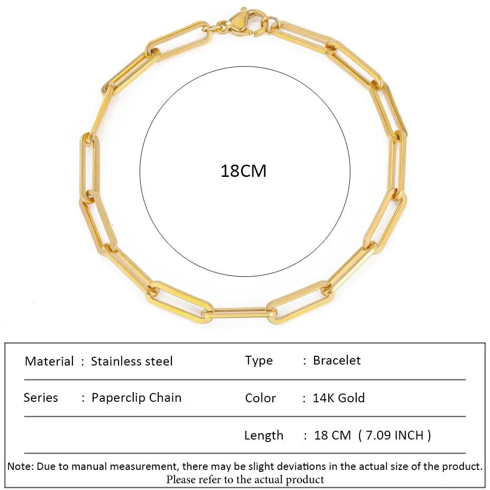 SUNIBI Classic Snake Chain Bracelets for Women Trend  Fashion Stainless Steel Cuban Chain Bracelet Trendy Woman Gifts Jewelry