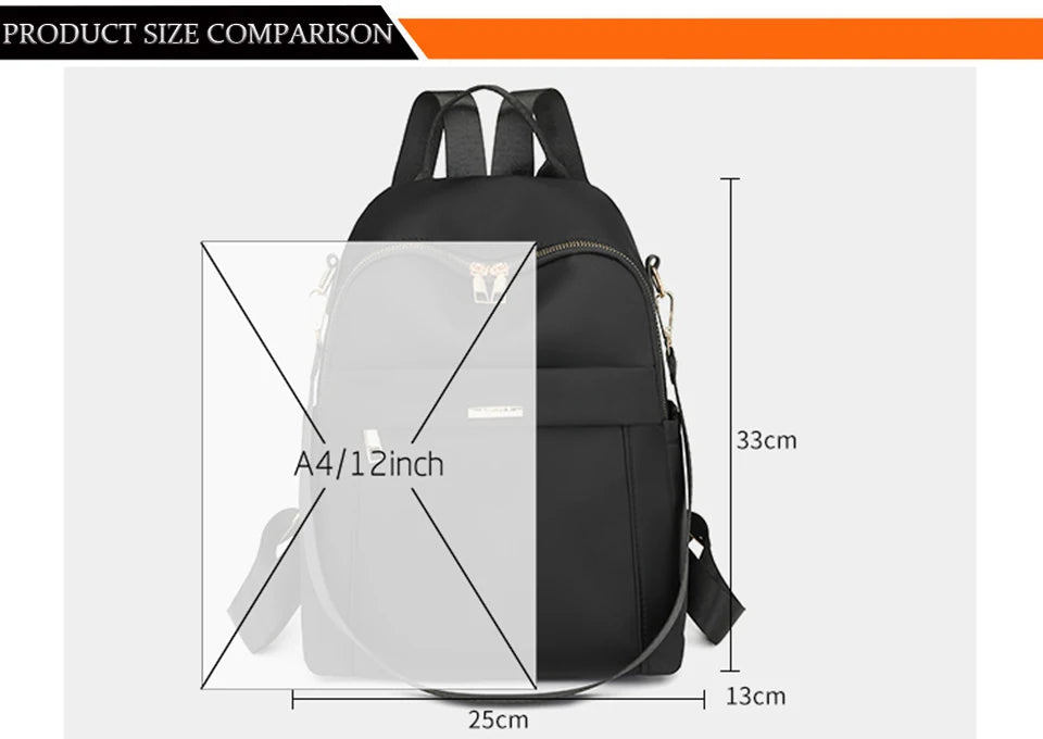 Simple Modern Backpack Women Waterproof Nylon Daypack Large Capacity School Bag Student Lightweight Back Pack Ladies Travel Bags - Clikcy