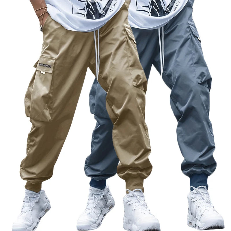 Fashion Lightweight Cargo Pants Summer Breathable Casual Sweatpants 2/1Pcs Hip-Hop Drawstring Trousers Outdoor High Street Pants - Clikcy
