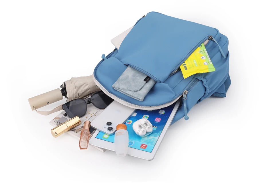 Casual Backpack Women Waterproof Nylon Back Pack Large Capacity Student Daypack Simple Schoolbag for Girls Ladies Travel Bags - Clikcy